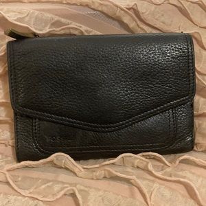 Fossil black leather wallet